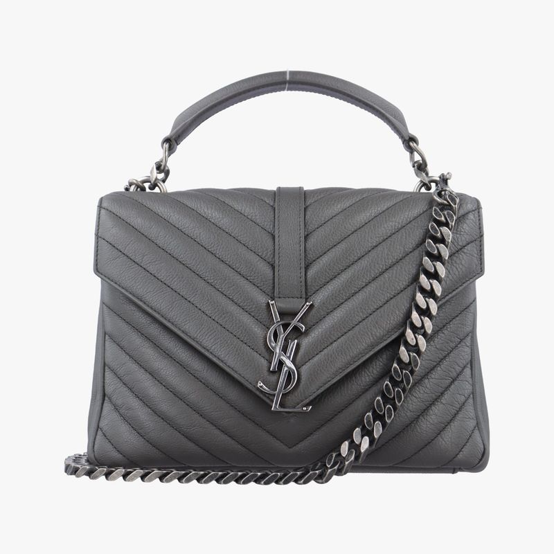 Yves Saint Laurentyves Saint Laurent College Gray Leather 428056 Pmr4280560616