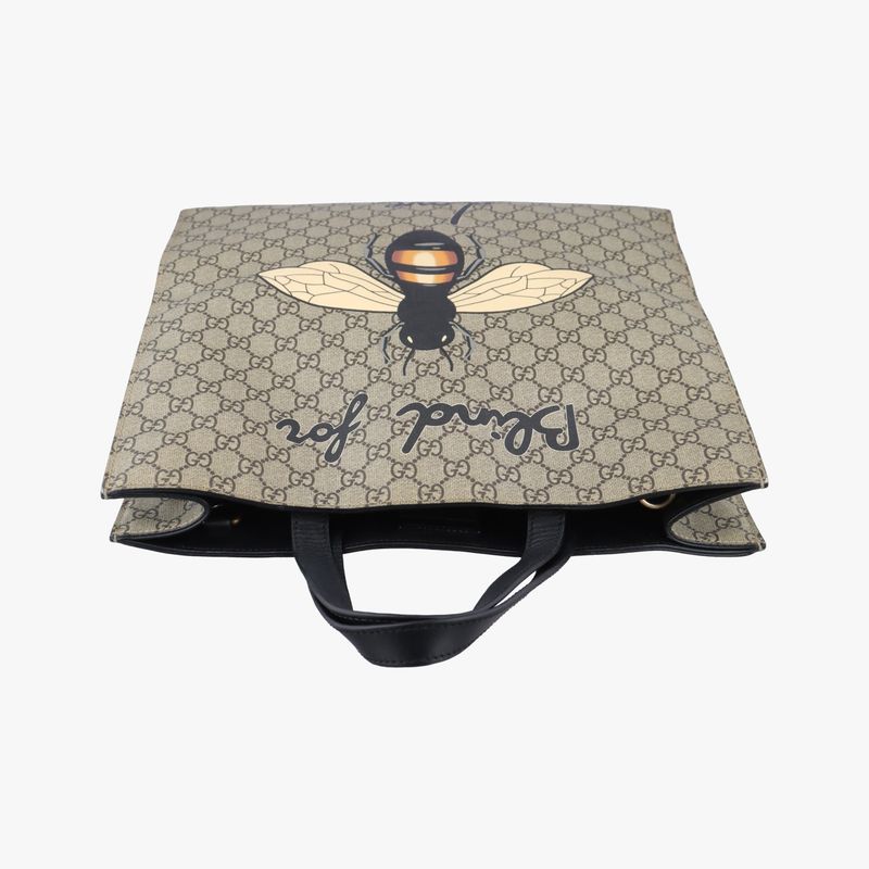 Guccigg Supreme Bee Beige And Multicolor PVC Coated Canvas 450950 D023959407