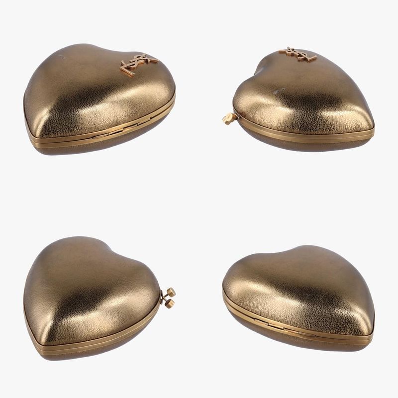 Yves Saint Laurentyves Saint Laurent Love Box Heart Shape Gold Leather 466212