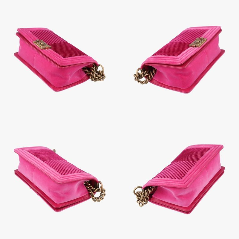 Chanel Boy Chanel Pink And Black Suede A67086 24406189