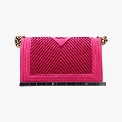 Chanel Boy Chanel Pink And Black Suede A67086 24406189