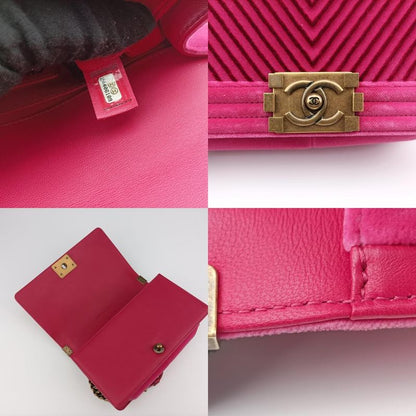 Chanel Boy Chanel Pink And Black Suede A67086 24406189