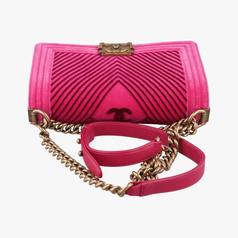 Chanel Boy Chanel Pink And Black Suede A67086 24406189