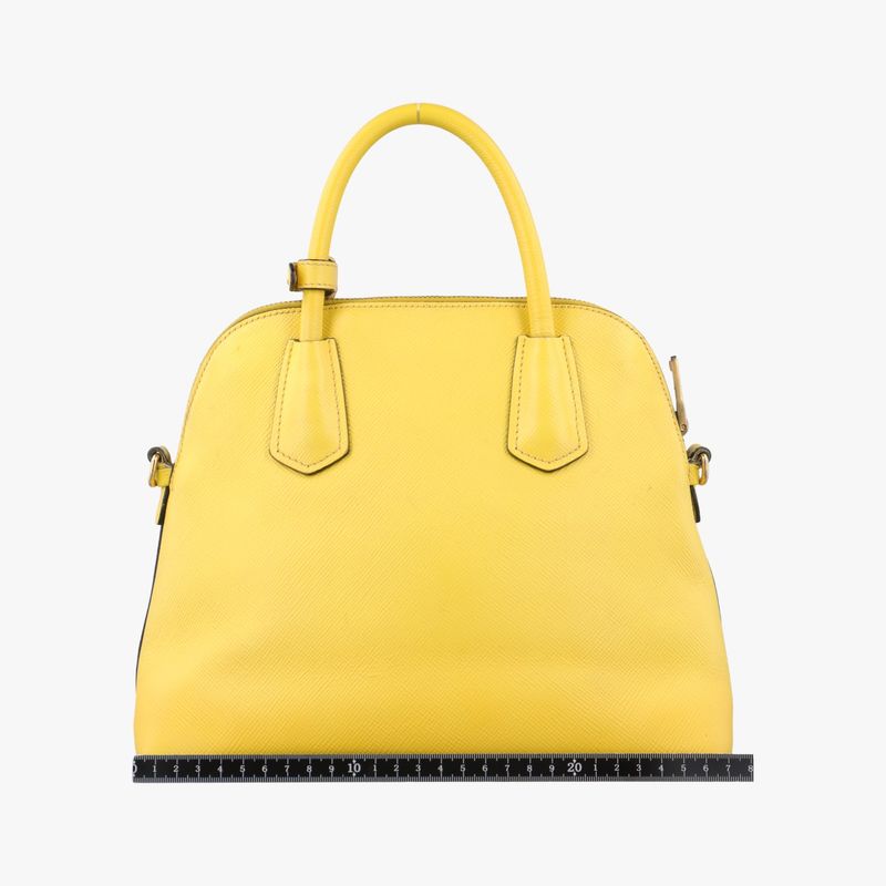 Prada Quill Top Handle Yellow Saffiano Leather Bl0902 25