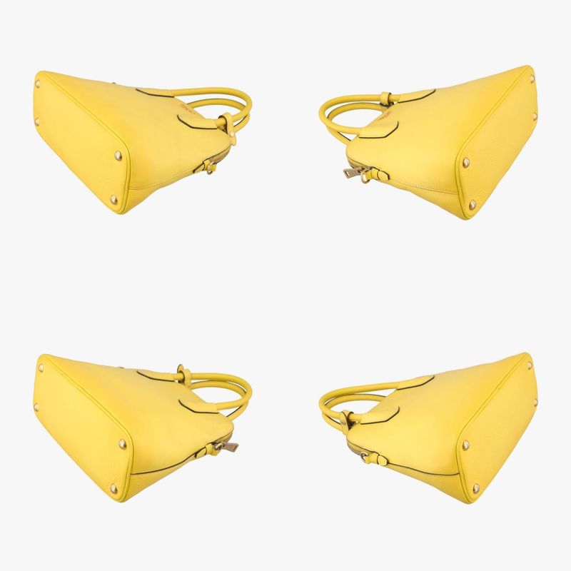 Prada Quill Top Handle Yellow Saffiano Leather Bl0902 25