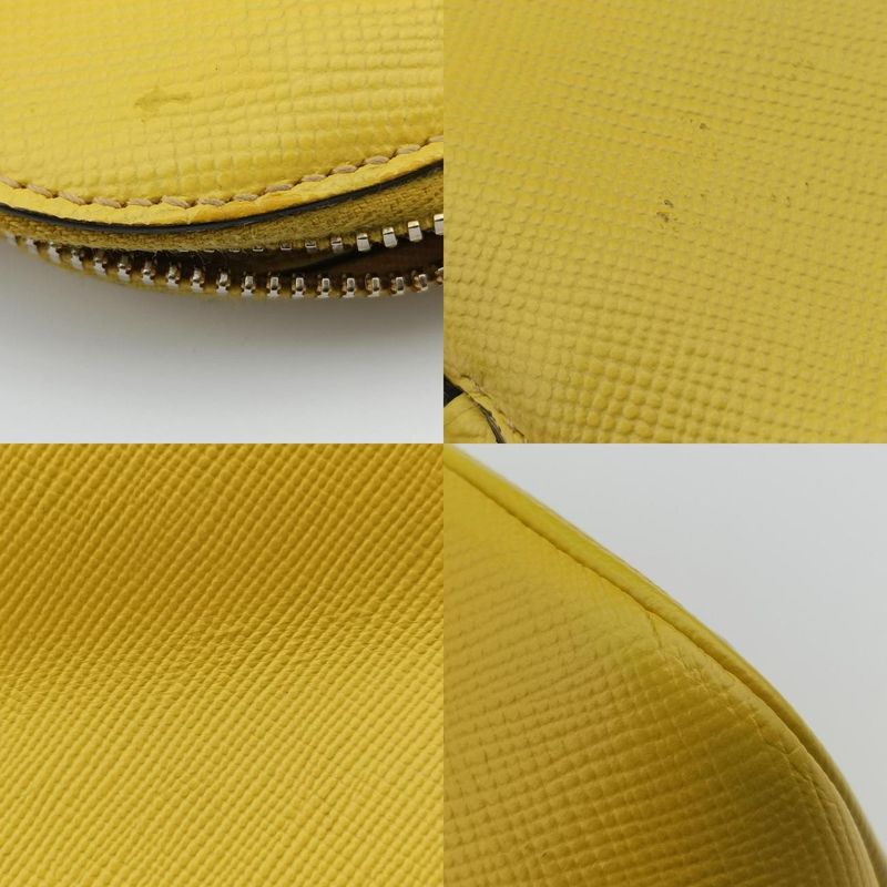Prada Quill Top Handle Yellow Saffiano Leather Bl0902 25