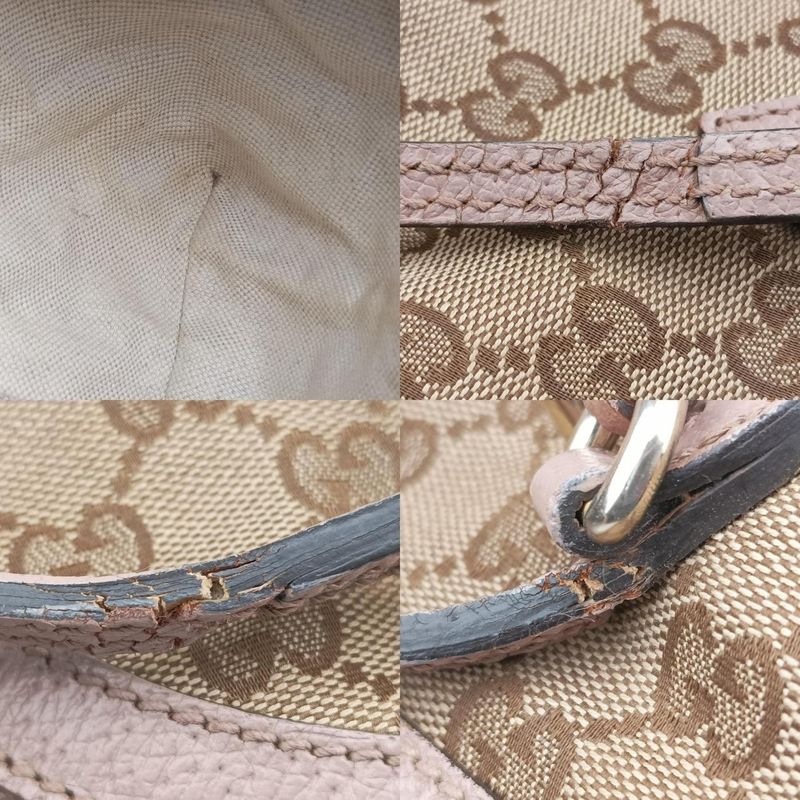 Gucciguccissima Bree Beige And Pink Canvas And Leather 323673 G015737322