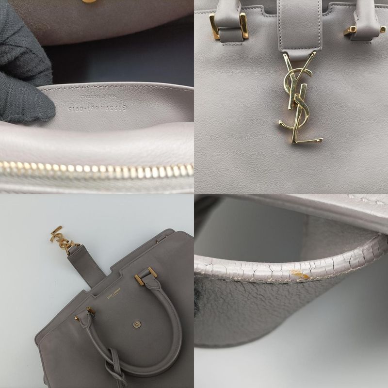 Yves Saint Laurentyves Saint Laurent Baby Cabas Su Grey Leather 394461 Grp394461