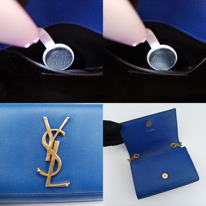 Yves Saint Laurentyves Saint Laurent Kate Blue Caviar Skin 354121 Tct3541211114