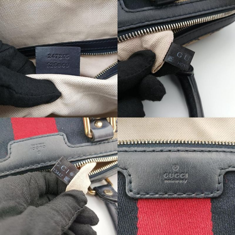 Guccisherry Line Navy Red And Beige Canvas And Leather 247205 H013613447