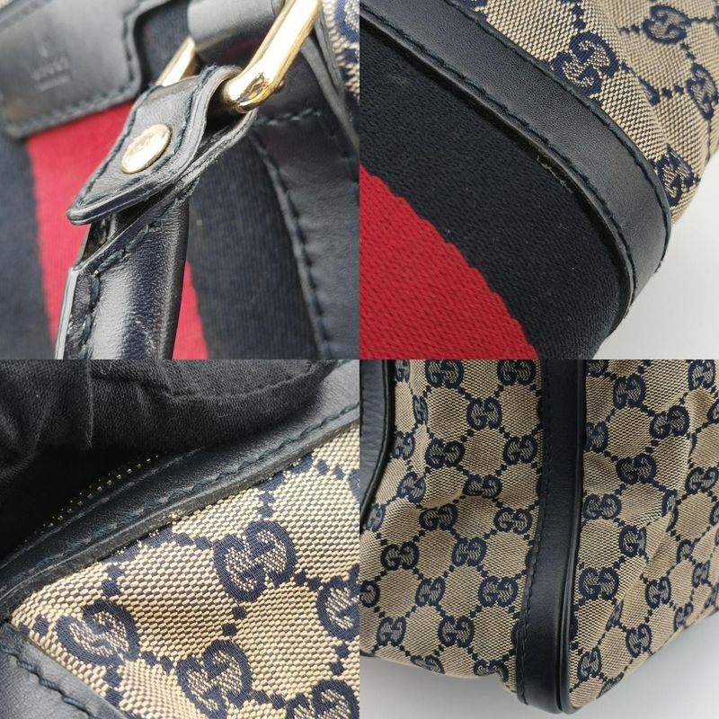Guccisherry Line Navy Red And Beige Canvas And Leather 247205 H013613447