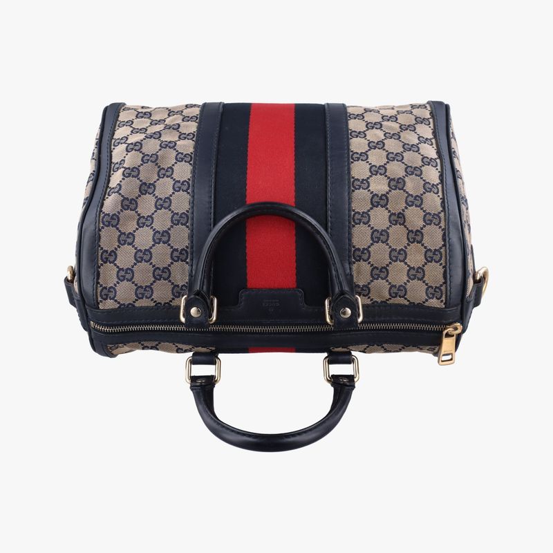 Guccisherry Line Navy Red And Beige Canvas And Leather 247205 H013613447