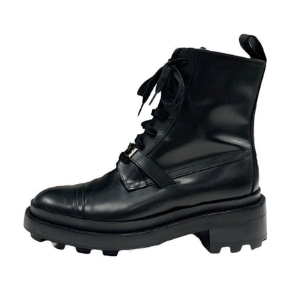 Hermes Funk Boots Short Boots Shoes Leather Black Silver Black Kelly Hardware