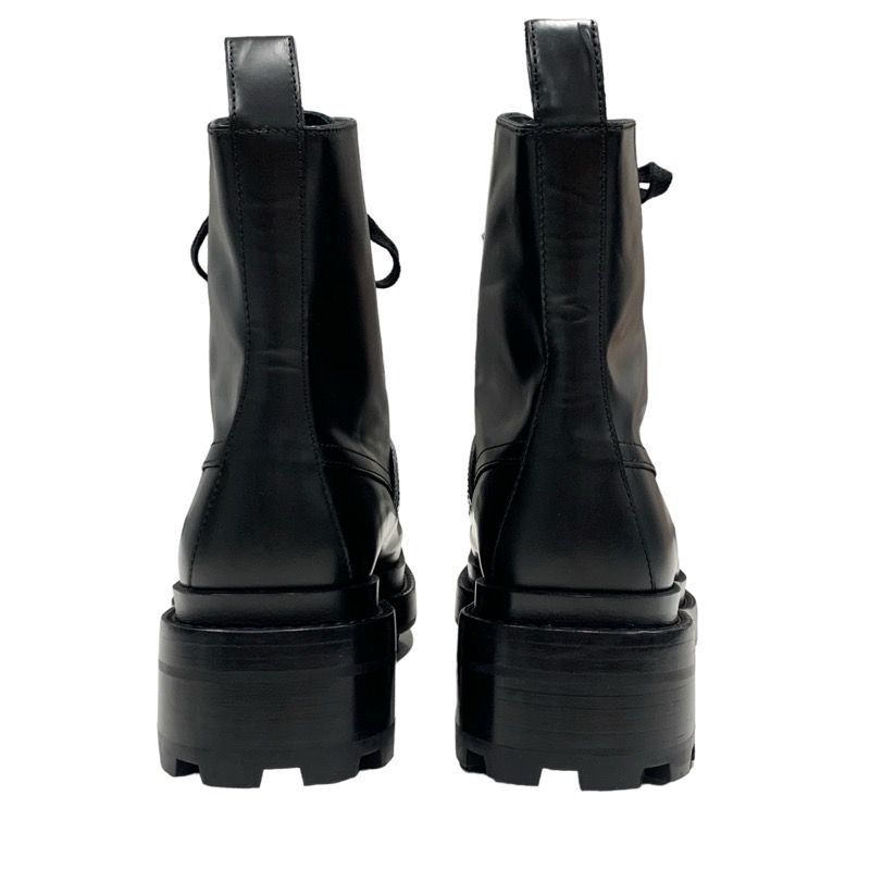 Hermes Funk Boots Short Boots Shoes Leather Black Silver Black Kelly Hardware