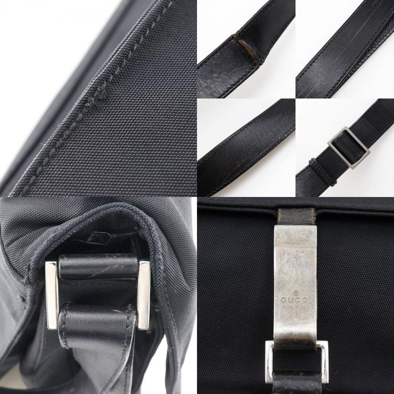 Gucci Nylon Canvas Black Unisex Shoulder Bag