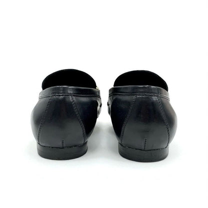 Louis Vuitton Upper Case Line Loafers Leather Shoes Leather Black Gold Chain