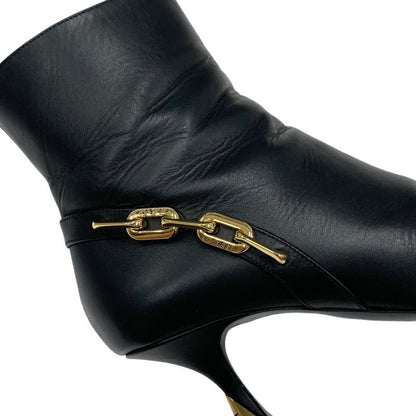 Louis Vuitton Sparkle Line Monogram Boots Short Boots Shoes Leather Black Gold