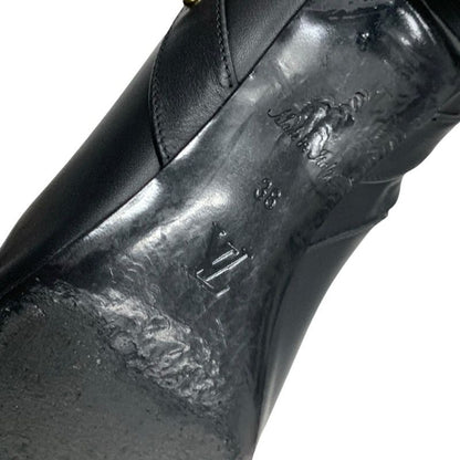 Louis Vuitton Sparkle Line Monogram Boots Short Boots Shoes Leather Black Gold