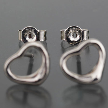 Tiffany & Co Open Heart Earrings 925 Earring Back External E1594