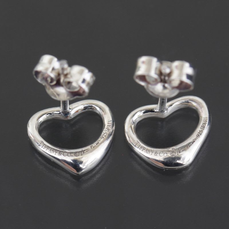 Tiffany & Co Open Heart Earrings 925 Earring Back External E1594