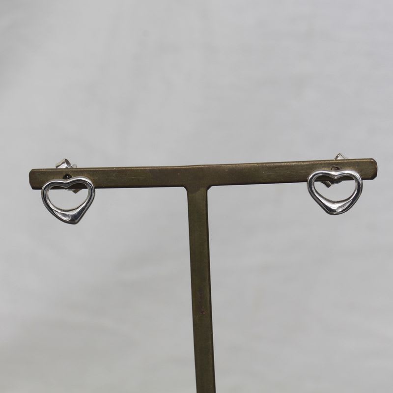 Tiffany & Co Open Heart Earrings 925 Earring Back External E1594