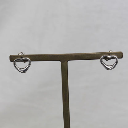 Tiffany & Co Open Heart Earrings 925 Earring Back External E1594