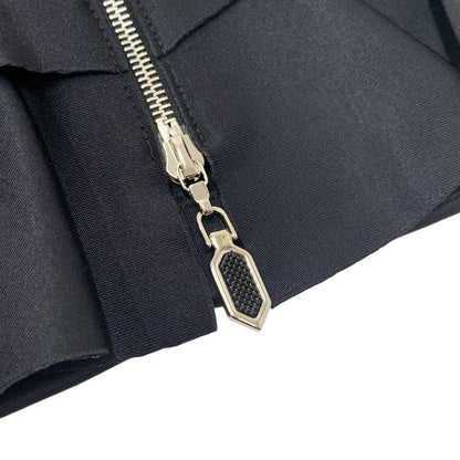 Louis Vuitton Dress Black Silver Sleeveless Ruffle