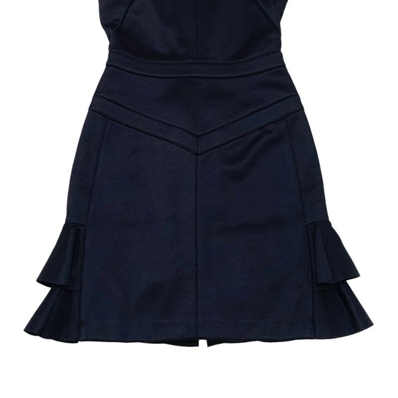 Louis Vuitton Dress Black Silver Sleeveless Ruffle