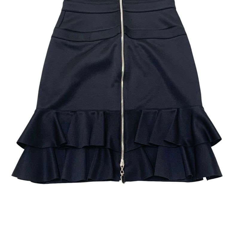 Louis Vuitton Dress Black Silver Sleeveless Ruffle