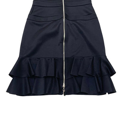 Louis Vuitton Dress Black Silver Sleeveless Ruffle