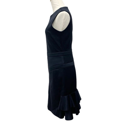 Louis Vuitton Dress Black Silver Sleeveless Ruffle