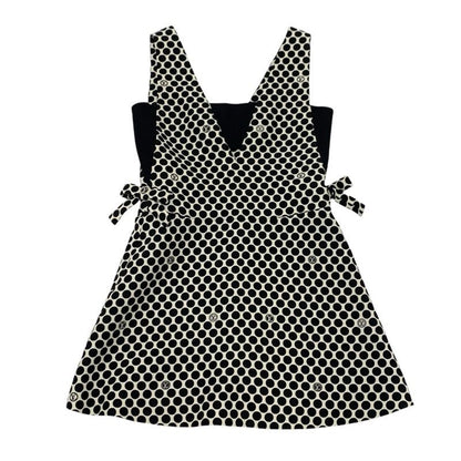Louis Vuitton Dress Black White Dot Ribbon Sleeveless