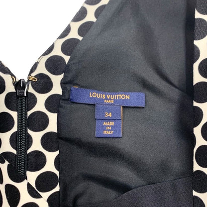 Louis Vuitton Dress Black White Dot Ribbon Sleeveless