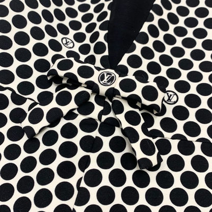 Louis Vuitton Dress Black White Dot Ribbon Sleeveless
