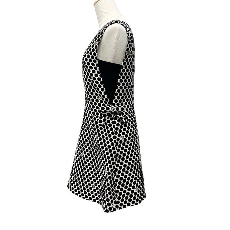 Louis Vuitton Dress Black White Dot Ribbon Sleeveless