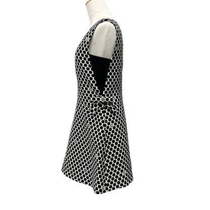 Louis Vuitton Dress Black White Dot Ribbon Sleeveless