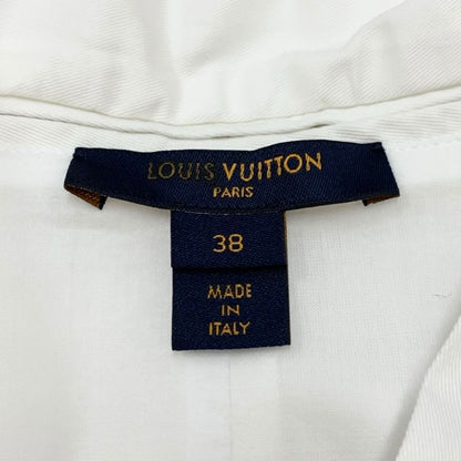 Louis Vuitton Dress Cotton White Gold Logo Fitnf Sleeveless