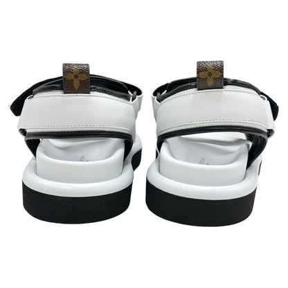 Louis Vuitton Pool Pillow Line Sandals Shoes Leather White Black White Unused