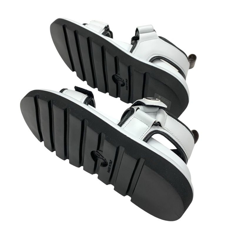 Louis Vuitton Pool Pillow Line Sandals Shoes Leather White Black White Unused