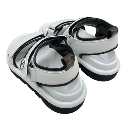 Louis Vuitton Pool Pillow Line Sandals Shoes Leather White Black White Unused