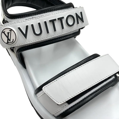 Louis Vuitton Pool Pillow Line Sandals Shoes Leather White Black White Unused