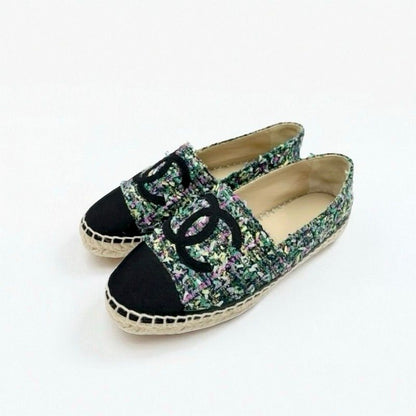 Chanel Flat Shoes Fabric Multicolor Here Mark Espadrilles
