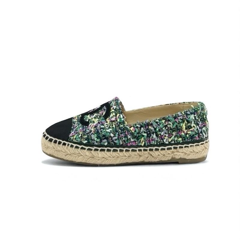Chanel Flat Shoes Fabric Multicolor Here Mark Espadrilles