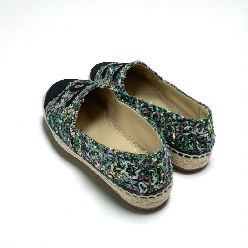 Chanel Flat Shoes Fabric Multicolor Here Mark Espadrilles