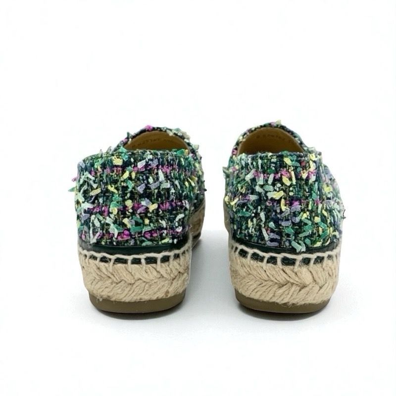 Chanel Flat Shoes Fabric Multicolor Here Mark Espadrilles
