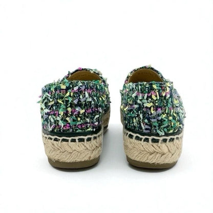 Chanel Flat Shoes Fabric Multicolor Here Mark Espadrilles