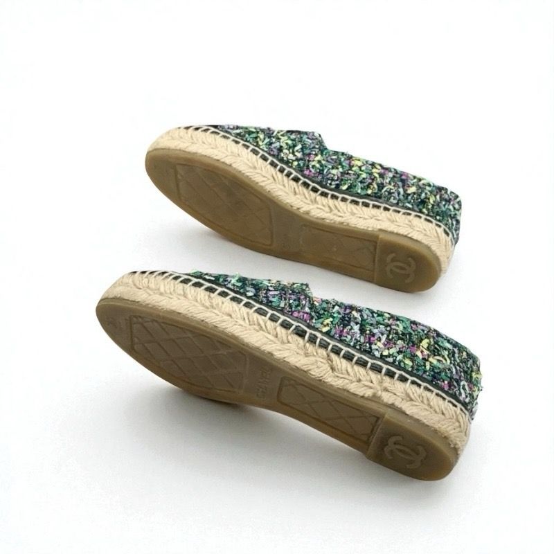 Chanel Flat Shoes Fabric Multicolor Here Mark Espadrilles