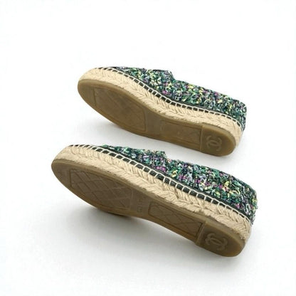 Chanel Flat Shoes Fabric Multicolor Here Mark Espadrilles
