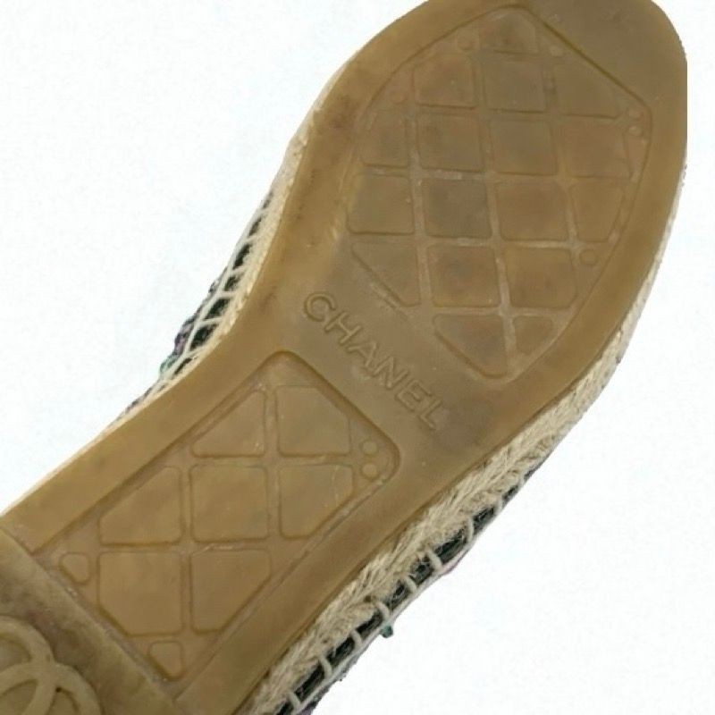 Chanel Flat Shoes Fabric Multicolor Here Mark Espadrilles