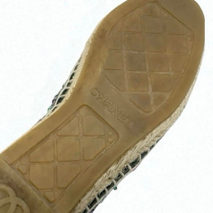 Chanel Flat Shoes Fabric Multicolor Here Mark Espadrilles